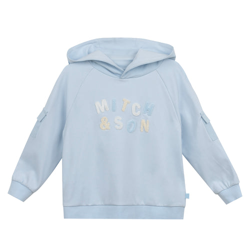 Mitch & Son AW24 Loopy Logo Hoody 413 Ascot Pale Blue