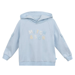 Mitch & Son AW24 Loopy Logo Hoody 413 Ascot Pale Blue