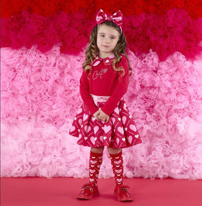 ADee AW25 Heart Print Mix Dress Lara 701
