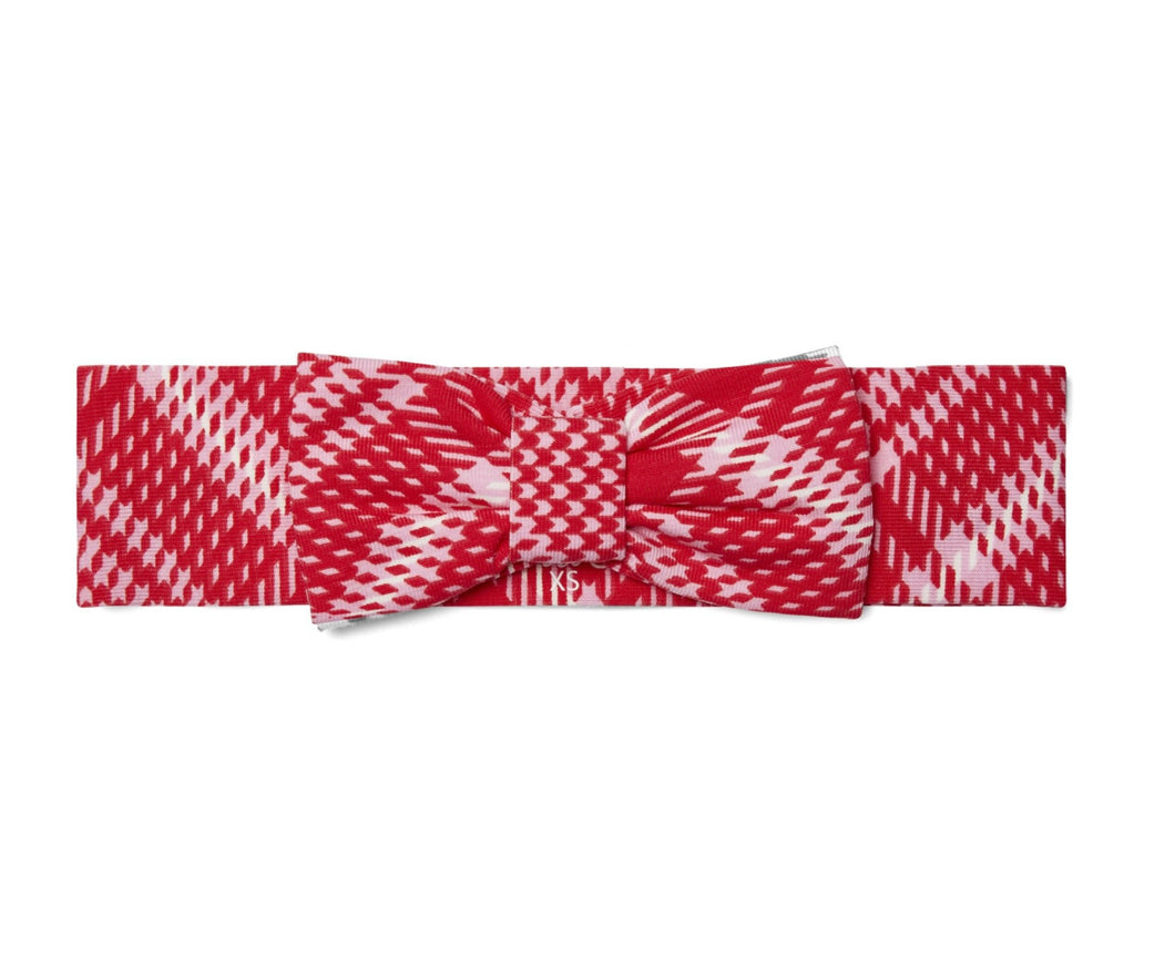 Little A AW25 Check Bow Headband Red 415 Katalina
