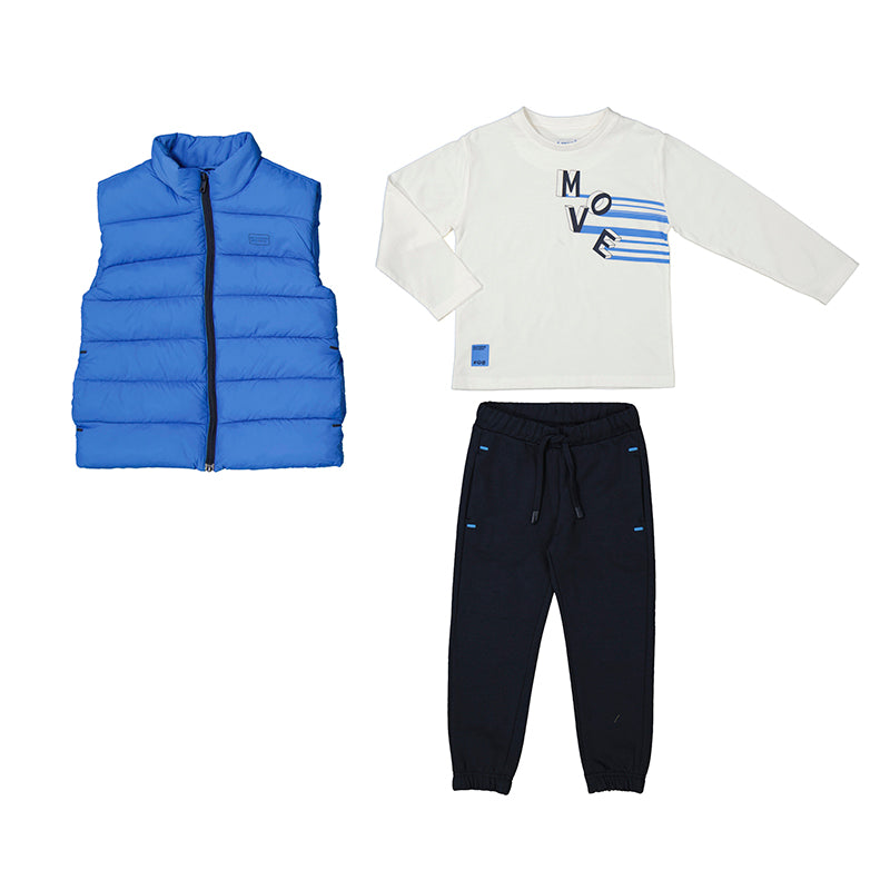 Mayoral AW24 Knit Active 3 piece Tracksuit  Cerulean 4606 Mini Boy