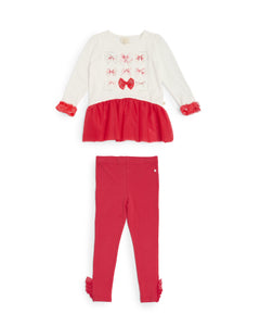 Caramelo Kids AW25 Pretty in Print Legging Set 3498104 Red
