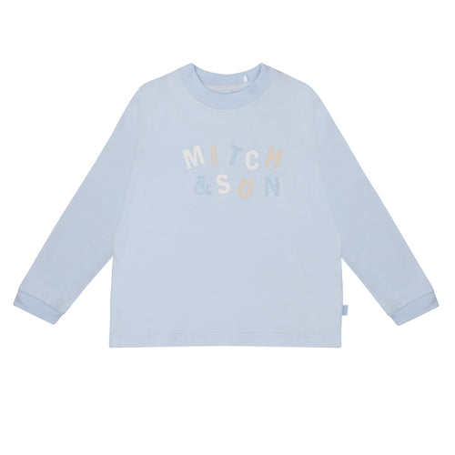 Mitch & Son AW24 Loopy Logo Long Sleeve Top Ant 409 Pale Blue