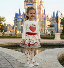 Load image into Gallery viewer, Monnalisa AW26 Monnalisa Bebe Girls Dalmatian Heart Top &amp; Skirt Set X 2 - Ivory Red