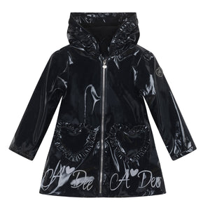 ADee AW24 BTS Heart Raincoat Black Blair