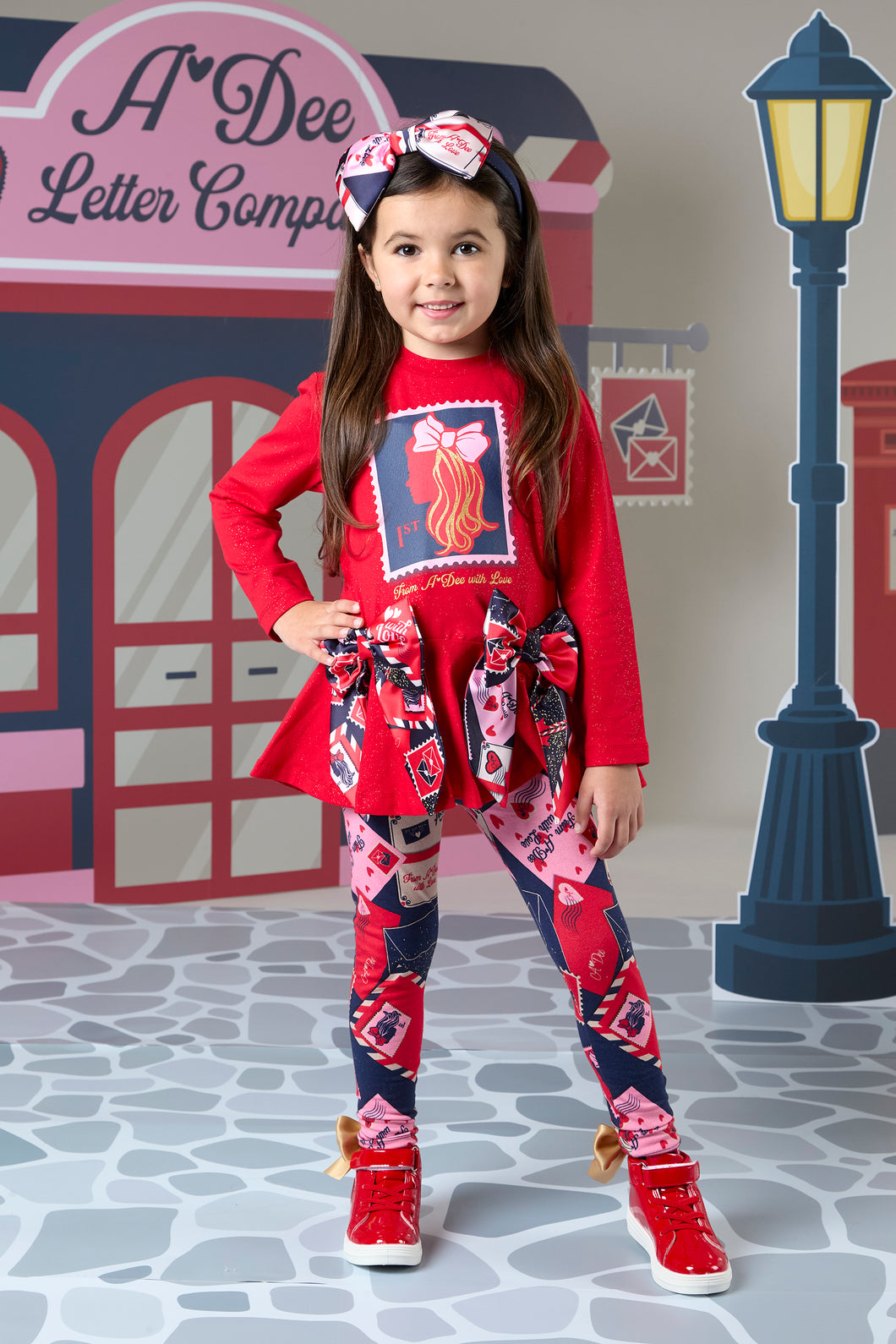 ADee AW24 Stamp Legging Set 508 Reese Red