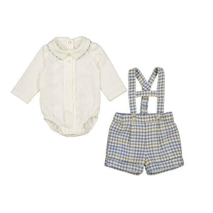 Mayoral AW25 Shorts with Suspender Set 2258 Blue Bell