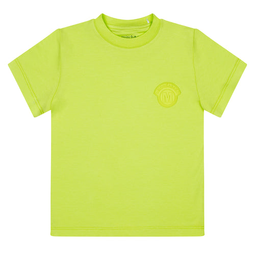 Mitch & Son Junior SS24 Badge t-shirt Wilson 313 Lime Sherbet
