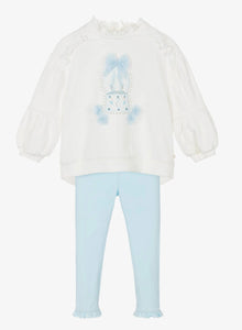 Caramelo Kids AW25 Heavy Weight Graphic Legging Set 3498101 Sky