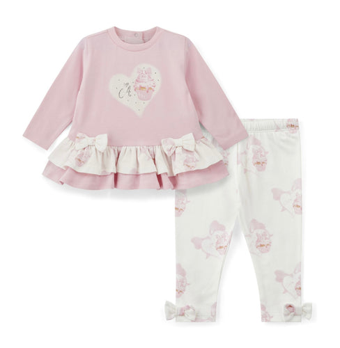 Little A AW25 Cupcake Print Legging Set Pink Fairy 305 Jade