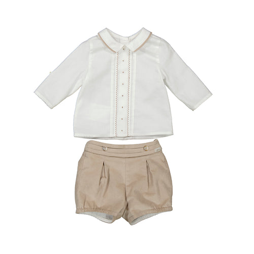 Mayoral AW24 Newborn Shorts Set Toasted 2247