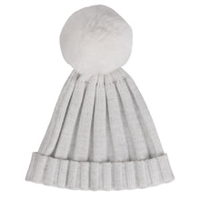 Load image into Gallery viewer, ADee AW24 Knitted Lurex Pom Pom Hat 908 Paola Snow White