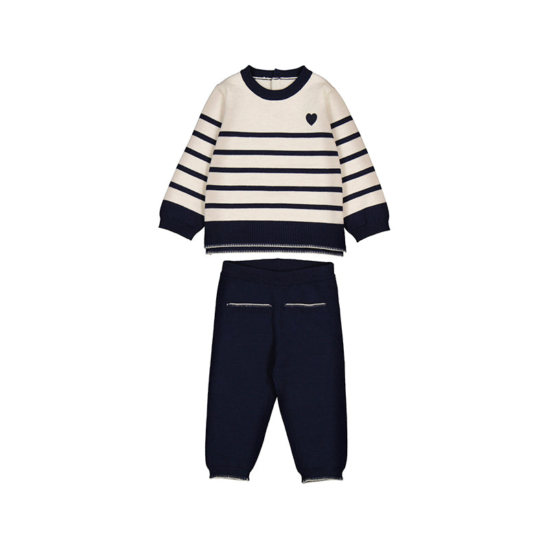 Mayoral AW25 Long Knit Trouser Set 2595 Navy