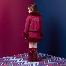 Load image into Gallery viewer, ADee AW26  Audrey Fur Trim Bomber 309 Deep Cherry