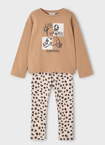 Mayoral AW25 Teddy Leggings Set 4719 Camel