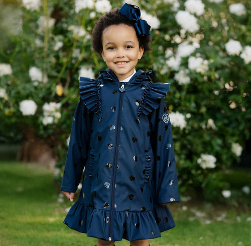 ADee AW25 BTS Stella Frill Raincoat - Navy