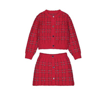 Load image into Gallery viewer, Mayoral AW26 Mini Tricot Skirt Set 4935 Red &amp; Long Sleeved T-Shirt 4034