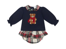 Load image into Gallery viewer, Deolinda AW26 Girls Noelle Teddy Bear Jampant set  - Navy Blue