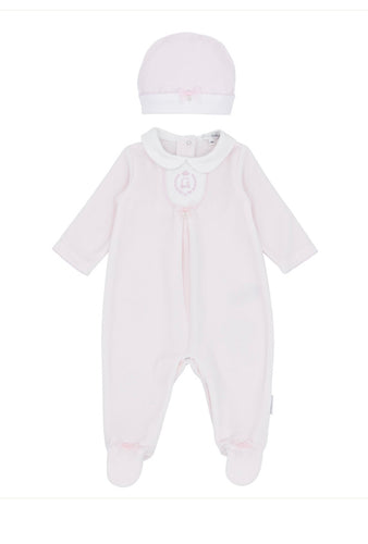 Blues Baby AW25 Pink Velour Babygrow BB2072 ALMELO