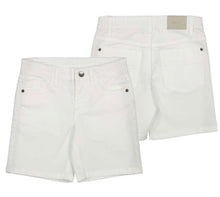 Load image into Gallery viewer, Mayoral Mini SS26 T-Shirt 3058 White &amp; Mayoral Mini SS26 Basic 5 pockets twill shorts 204 White set