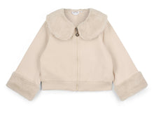 Load image into Gallery viewer, ADee AW26  Audrey Fur Trim Bomber 305 Stone  Beige 317