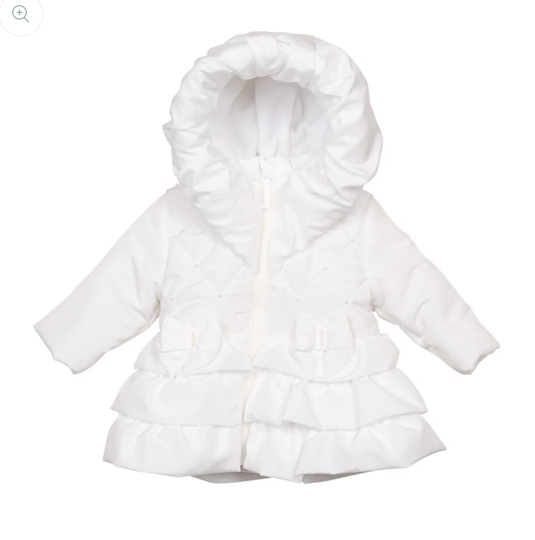 Mintini AW25 White Jacket with Bows & Pearls