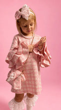 Load image into Gallery viewer, Daga AW26 Peach Pink Tweed Frill Sleeve Dress
