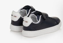 Load image into Gallery viewer, Boss AW26 Boys Navy Blue Monogram Pattern Trainers