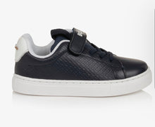 Load image into Gallery viewer, Boss AW26 Boys Navy Blue Monogram Pattern Trainers