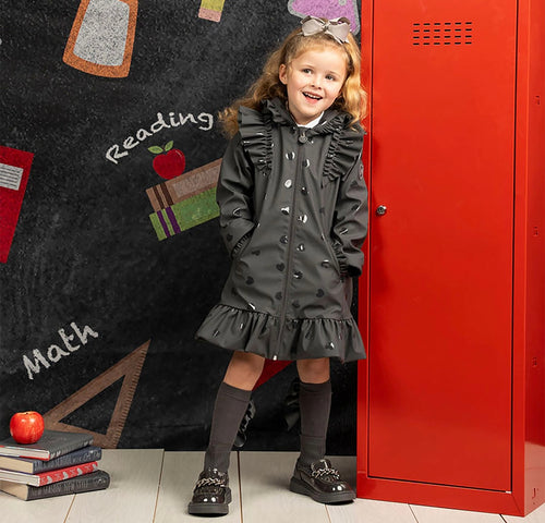 ADee AW25 BTS Stella Frill Raincoat - Dark Grey
