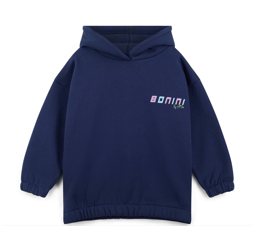 Bonini Drop 2 AW25 403 Oversized Hoodie Blue Navy Sparkle