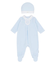Load image into Gallery viewer, Blues Baby AW25 Blue Velour Babygrow BB2064 Eindhoven
