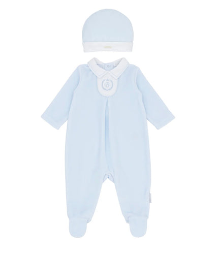 Blues Baby AW25 Blue Velour Babygrow BB2064 Eindhoven