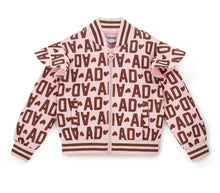 Load image into Gallery viewer, ADee AW25 Initial Icon Melody Initial Print Bomber - Chocolate Brown