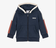 Load image into Gallery viewer, Boss AW26 Baby Boys Baby Boys Navy Blue Colourblock Zip-Up Hoodie