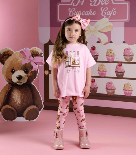 ADee AW25 Teddy Bear Bakery Mimi Short Sleeve Legging Set X 2 - Pink Fairy