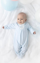 Load image into Gallery viewer, Blues Baby AW25 Blue Velour Babygrow BB2064 Eindhoven