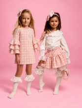 Load image into Gallery viewer, Daga AW26 Peach Pink Tweed Frill Sleeve Dress