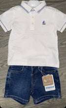 Load image into Gallery viewer, Mayoral Baby SS26 Short Sleeved Polo White 1107 &amp; Denim Shorts 1219