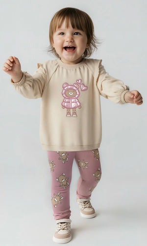 Mayoral AW25 Teddy Legging Set 2741 Orquidea