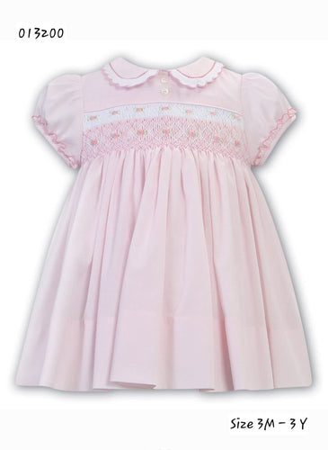 Sarah Louise SS24 Pink Smocked Dress 013200