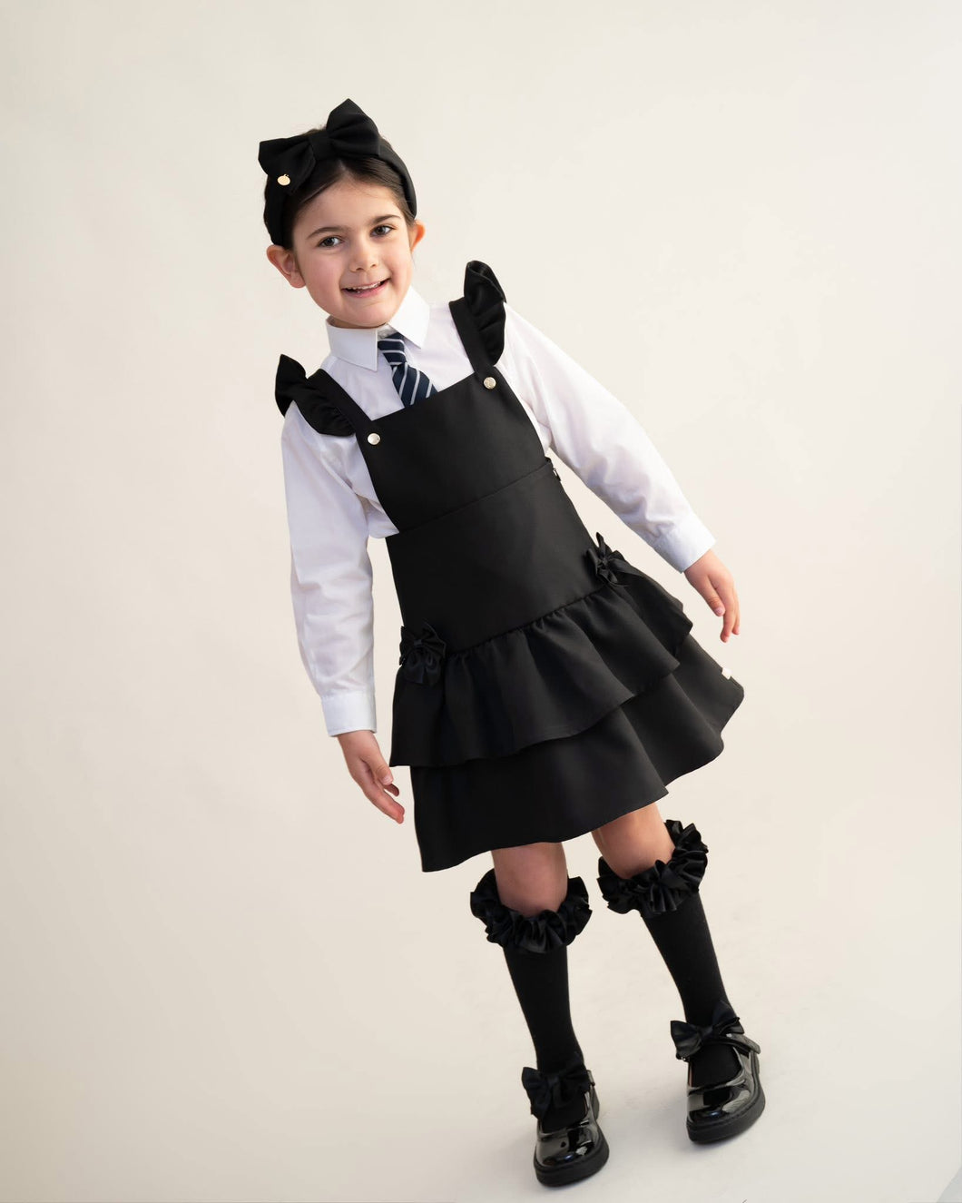 Caramelo AW25 School Pinafore Ra Ra Pinny 342184 Black