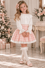 Load image into Gallery viewer, Daga AW26 Mini Lady by DAGA Girls Pink Skirt &amp; Lace Blouse Set | AW26
