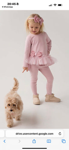 Daga AW25 Girls Fluffy Chic Tunic & Legging Set X 2 - Dark Pink