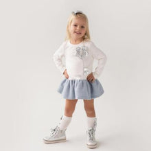 Load image into Gallery viewer, Daga AW25 Girls Blue Mirage Drop Waist Dress - Ivory Blue Silver