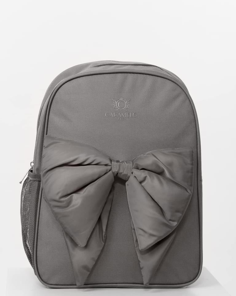 Caramelo Kids AW23 Back Pack Bag BTS Greywith Bow