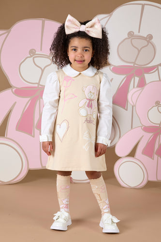 ADee AW24 Poplon Sleeve Teddy Dress Skyler 709 Beige