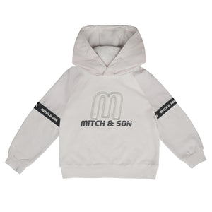 Mitch & Son Junior AW24 Hoodie Sweatshirt with Nylon Trim 613 Camden Stone Grey