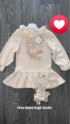 Caramelo Kids AW25 Jewellery Box Sweat Dress Mink 3421118