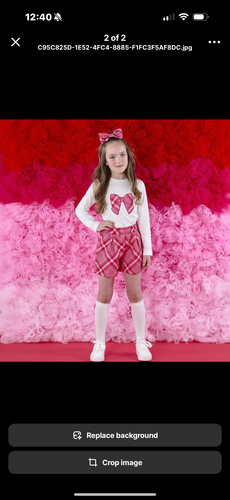 ADee AW25 Check Bow Short Set 508 Lexi Snow White